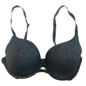 Victorias Secret T-Shirt Bra Underwire Padded Perfect Coverage Charcoal Gray 36C